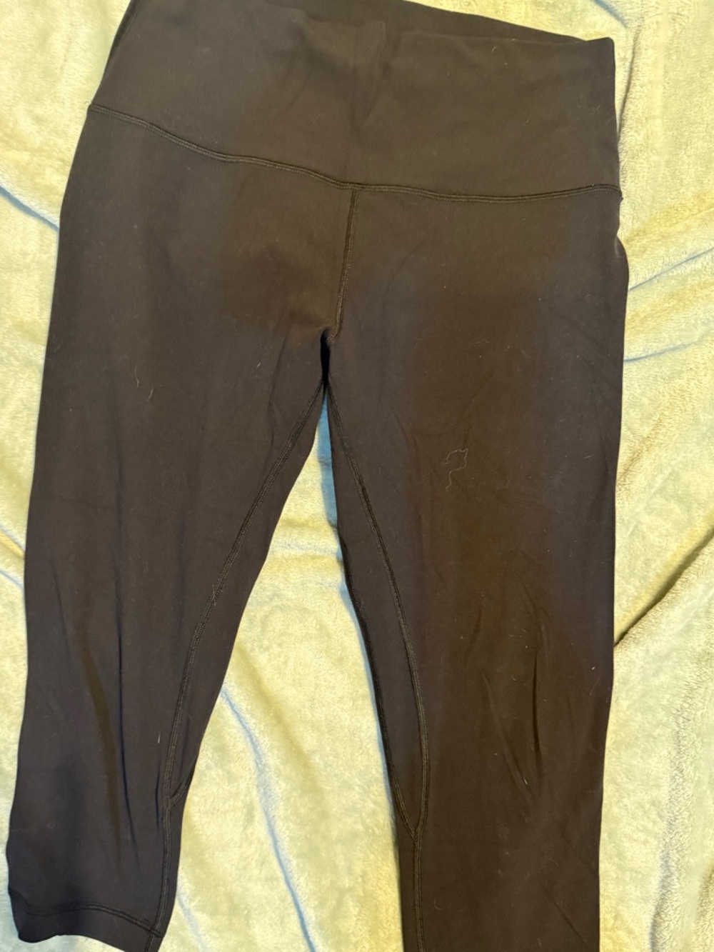 lululemon athletica Black Cropped High-Rise Leggings 19 in inseam size 10